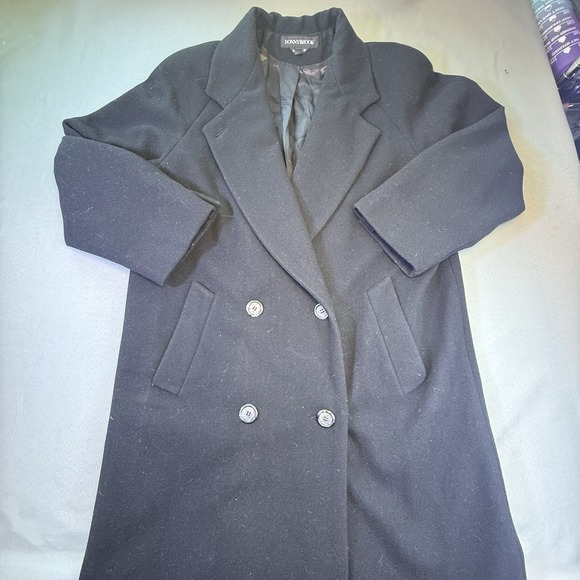 Donny Brook Black Wool Double Breasted Lined Trench Coat Womens 12P - Picture 5 of 12